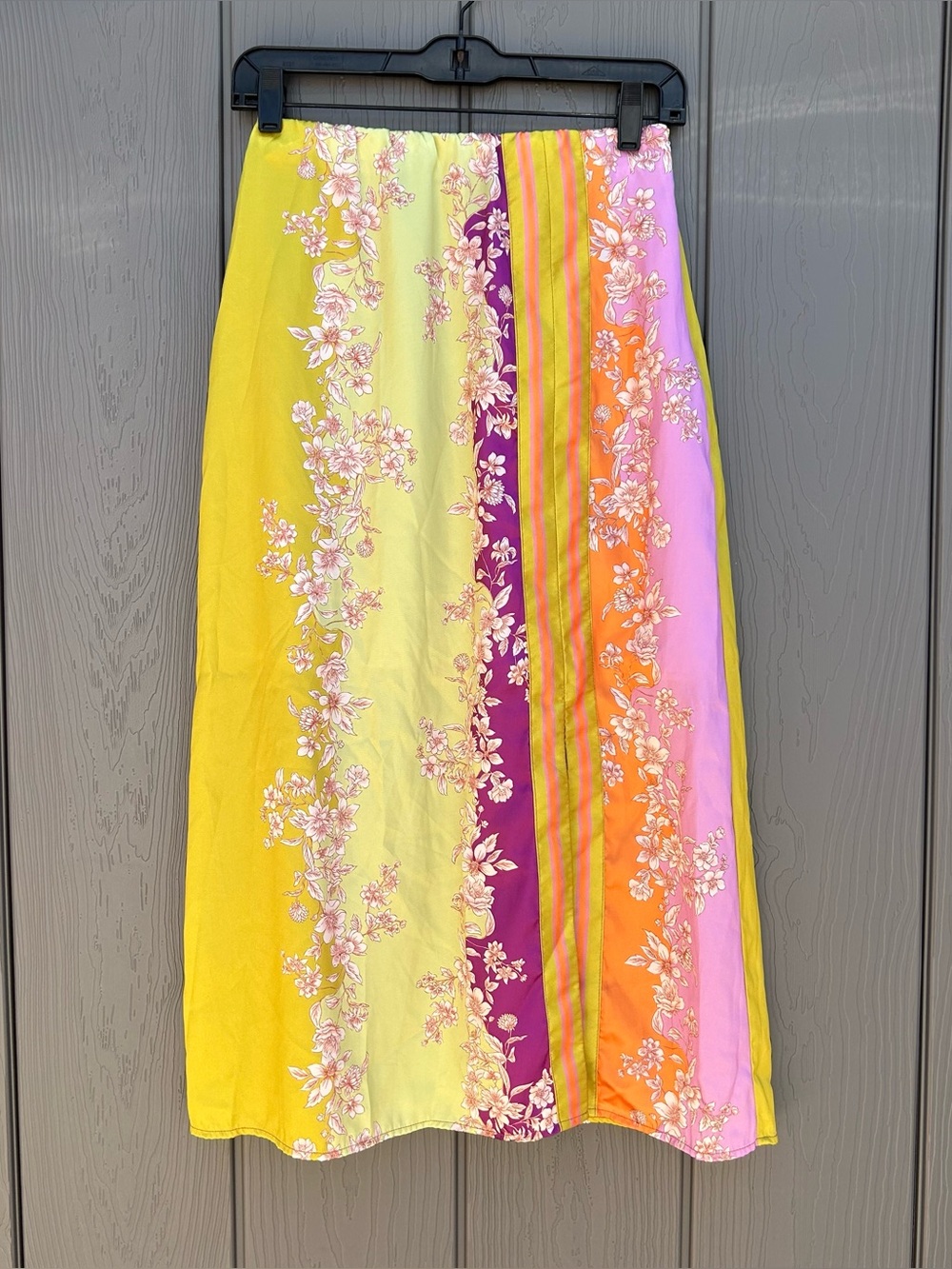 Current Air Colorful Block Printed Midi Skirt Small Boho Festival Cottagecore
